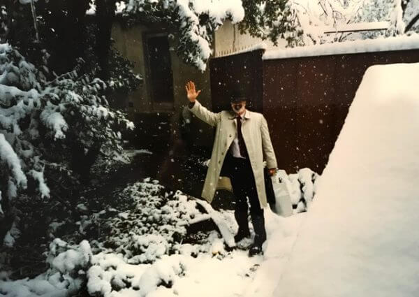 Man standing in the snow