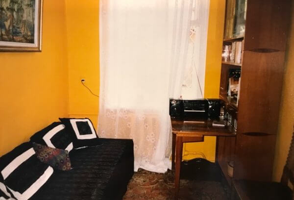 Room in a house painted yellow