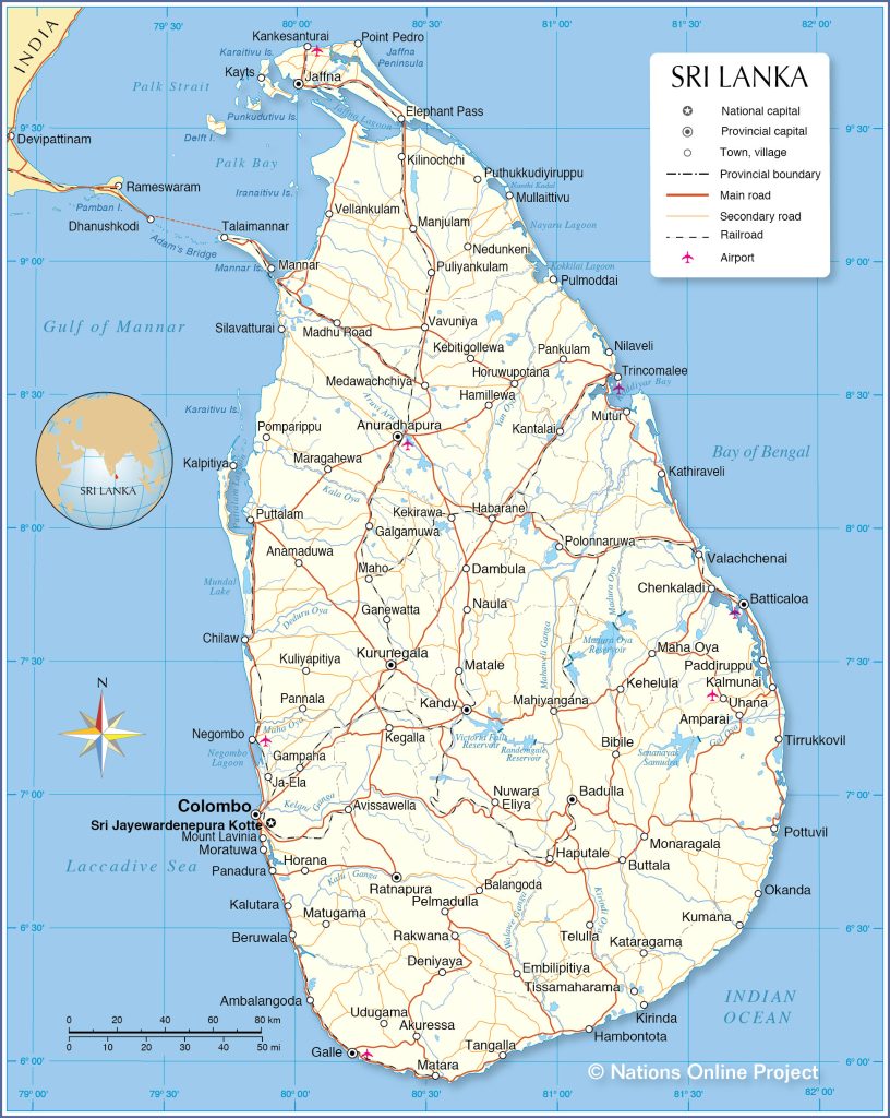 Map of Sri Lanka