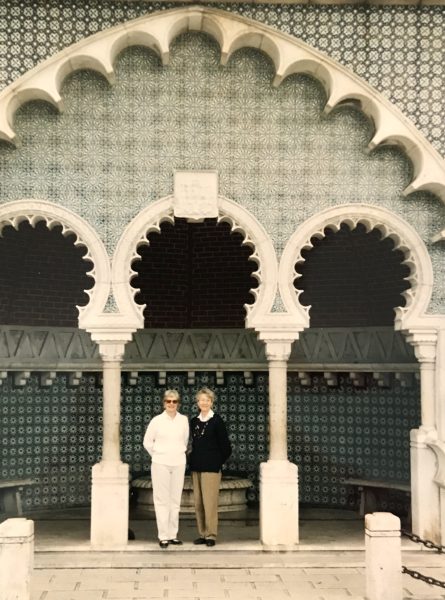 Bettina and Nancy with Moorish arches