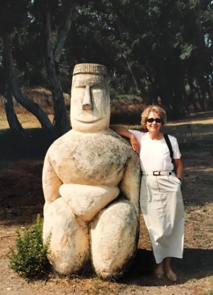 Nancy with goddess statue