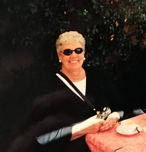 woman sitting at a table