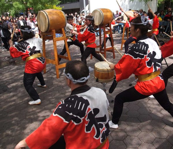 drummers in a parade